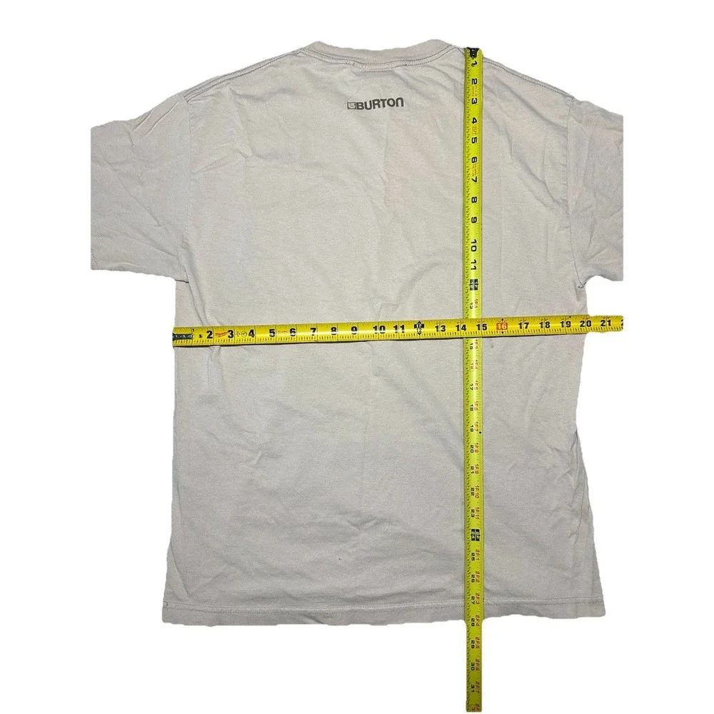 Vintage Burton Logo T Shirt Men's Size Medium Brown‎ Cream Y2K 90s Skater Surf